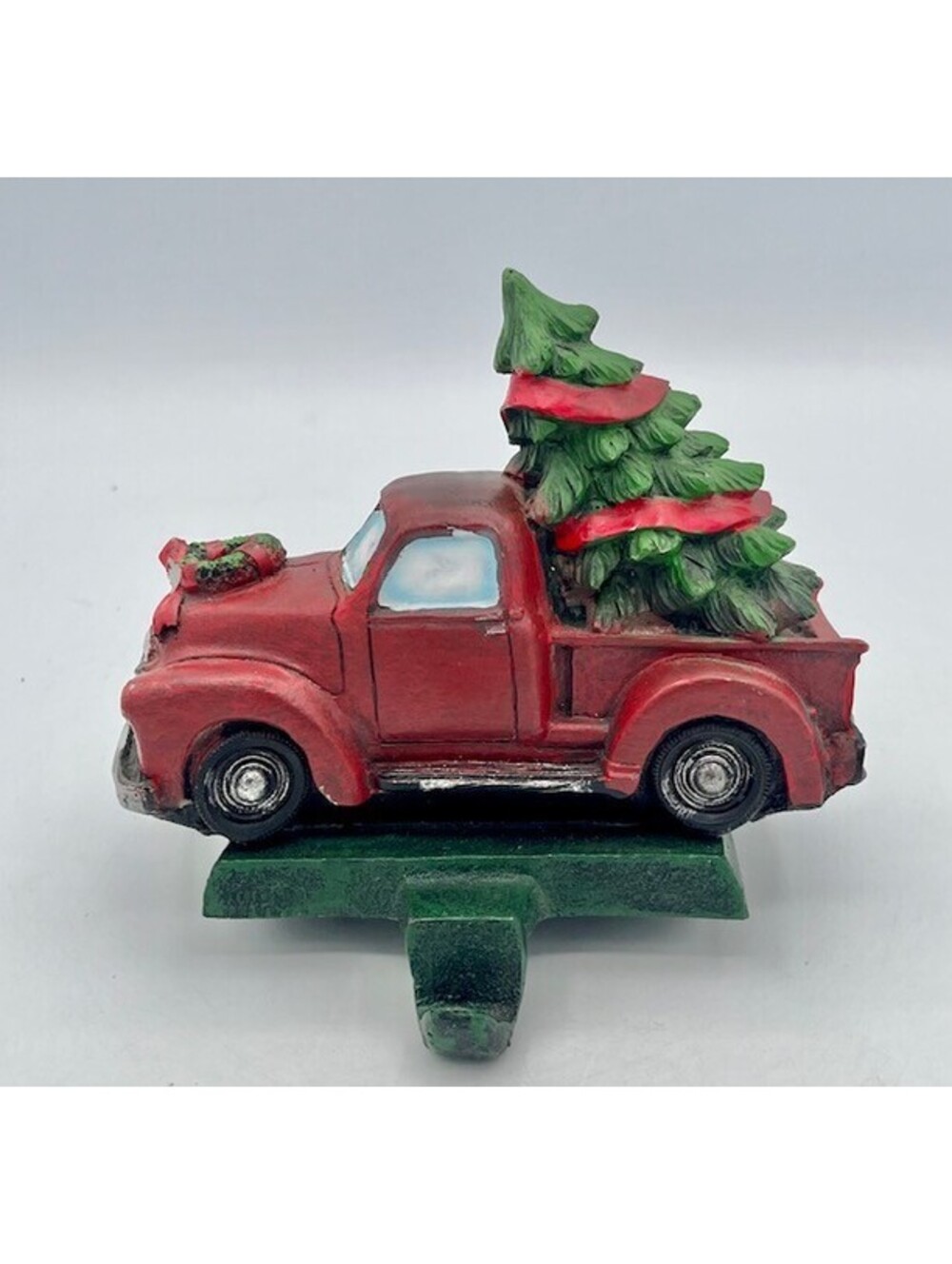 The Christmas Shoppe Rustic Red Truck & Christmas Tree Stocking Holder.
